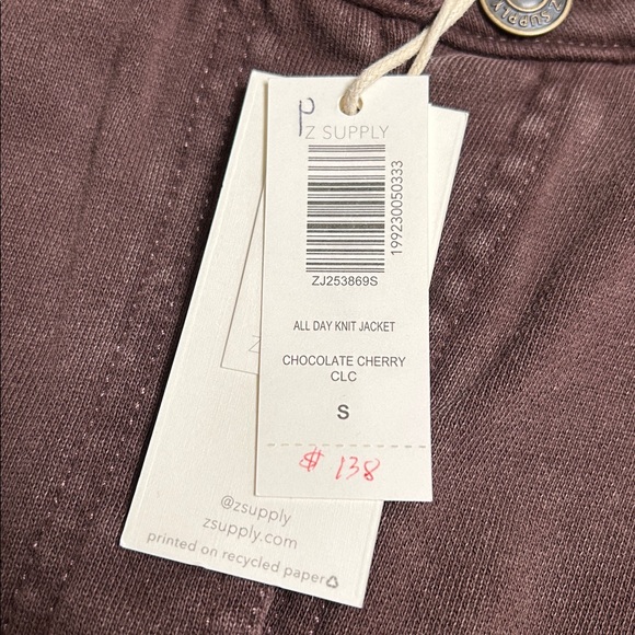 Z supply all day jacket chocolate cherry - Picture 3 of 3